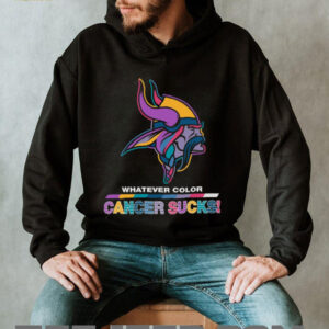 Whatever Color Cancer Sucks! Minnesota Vikings Black T Shirt
