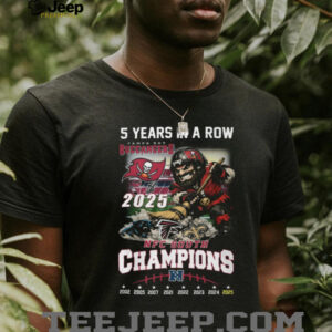 Tampa Bay Buccaneers 5 Years In A Row NFC South Champions T Shirt