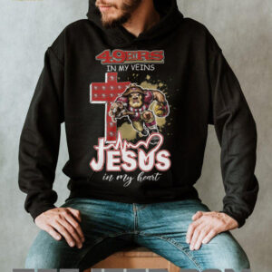 Game Day Devotion 49ers In My Veins, Jesus In My Heart T Shirt