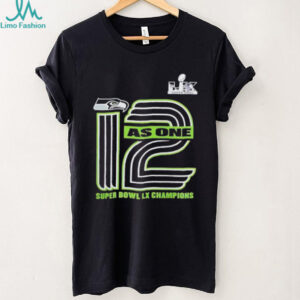 12 As One Super Bowl LX Champions Seattle Football Graphic Tee 12 As One Super Bowl LX Champions Seattle Football Graphic Tee