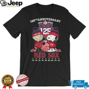 Red Sox 125th Anniversary 1901 2026 Snoopy & Charlie Brown T Shirt
