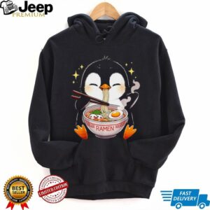Adorable Penguin Eating Ramen Noodle Bowl Kawaii Aesthetic T Shirt