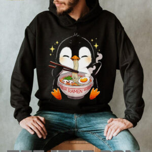 Adorable Penguin Eating Ramen Noodle Bowl Kawaii Aesthetic T Shirt