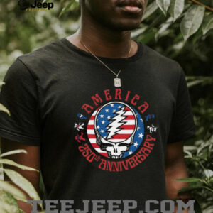 America 250th Anniversary Grateful Dead Steal Your Face Skull T Shirt