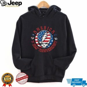 America 250th Anniversary Grateful Dead Steal Your Face Skull T Shirt
