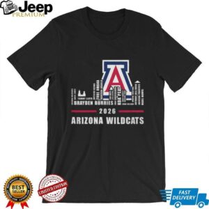 Arizona Wildcats 2026 Basketball Roster Skyline Logo T Shirt