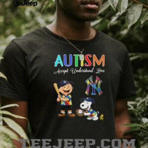 Autism Awareness Peanuts New York Yankees T Shirt Snoopy & Charlie Brown Autism Awareness Peanuts New York Yankees T Shirt Snoopy & Charlie Brown