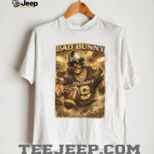Bad Bunny Gold Signature & Football Player Jersey 9 T shirt