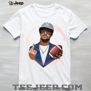 Bad Bunny Holding Football Middle Finger Aesthetic Urban Style T Shirt