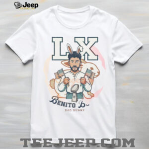 Bad Bunny LX Super Bowl Halftime Show Artist Illustration T shirt Bad Bunny LX Super Bowl Halftime Show Artist Illustration T shirt