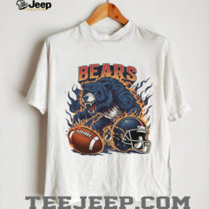 Bears Football Fire Graphic Helmet & Ball Shirt