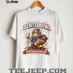 Benito Bowl Game Day In The Mix Frog Football Player Illustration T Shirt