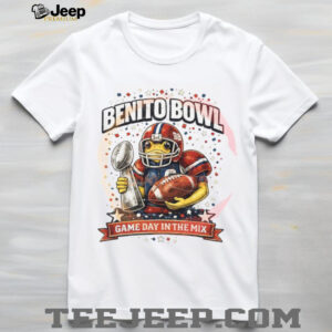 Benito Bowl Game Day In The Mix Frog Football Player Illustration T Shirt