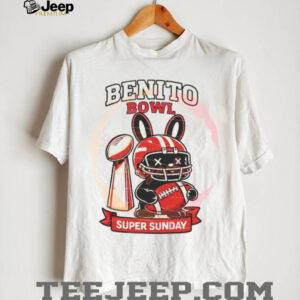 Benito Bowl Super Sunday Bunny Mascot Football Helmet Graphic T Shirt