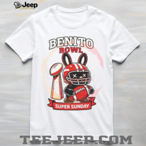 Benito Bowl Super Sunday Bunny Mascot Football Helmet Graphic T Shirt