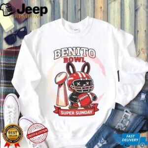 Benito Bowl Super Sunday Bunny Mascot Football Helmet Graphic T Shirt