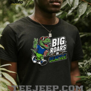 “Big Roars in Seattle” T Rex Football Player Kids & Fans T Shirt “Big Roars in Seattle” T Rex Football Player Kids & Fans T Shirt
