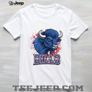 Bills Buffalo Head Splatter Graphic White Tee