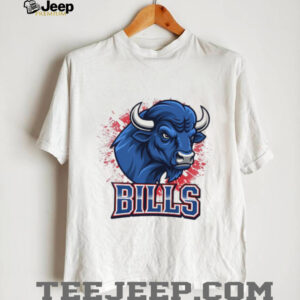 Bills Buffalo Head Splatter Graphic White Tee