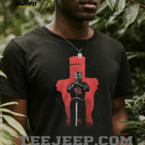 Black Knight “None Shall Pass” T Shirt Minimalist Red Knight Graphic