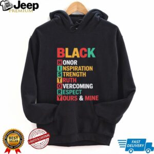 Black history acronym black honor inspiration strength truth overcoming respect shirt