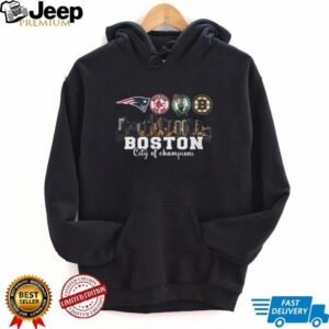 Boston City of Champions Skyline Sports Teams Logo T Shirt