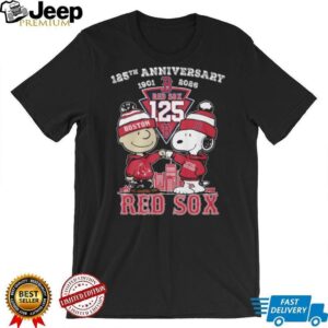Boston Red Sox 125th Anniversary (1901 2026) Charlie Brown & Snoopy T Shirt