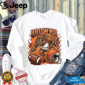 Browns Bulldogs Football Fire Mascot Graphic Tee Browns Bulldogs Football Fire Mascot Graphic Tee