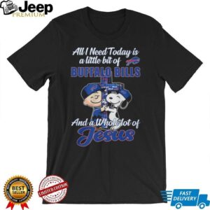 Buffalo Bills Charlie Brown and Snoopy Jesus Faith Football Shirt