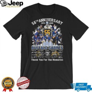 Buffalo Sabres 56th Anniversary 1970 2026 Thank You For The Memories Signatures T Shirt Buffalo Sabres 56th Anniversary 1970 2026 Thank You For The Memories Signatures T Shirt