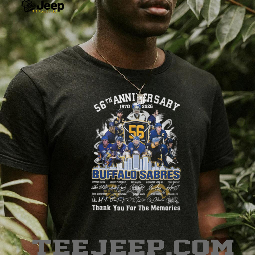 Buffalo Sabres 56th Anniversary 1970 2026 Thank You For The Memories Signatures T Shirt Buffalo Sabres 56th Anniversary 1970 2026 Thank You For The Memories Signatures T Shirt
