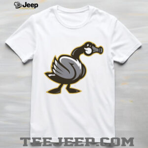Cartoon Goose with Trumpet Beak Funny Graphic T Shirt (2)