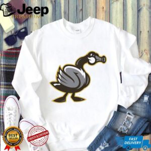 Cartoon Goose with Trumpet Beak Funny Graphic T Shirt (2)