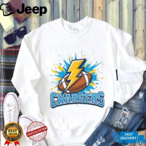 Chargers Bolt Football Splatter Design Sports Tee Chargers Bolt Football Splatter Design Sports Tee