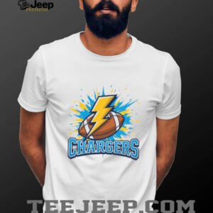 Chargers Bolt Football Splatter Design Sports Tee