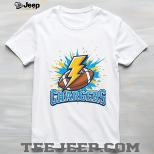 Chargers Bolt Football Splatter Design Sports Tee