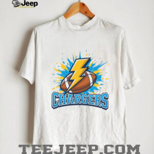 Chargers Bolt Football Splatter Design Sports Tee