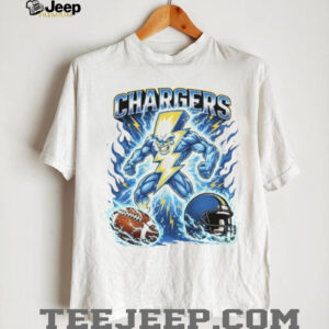 Chargers Lightning Strike Superhero Mascot Shirt Electric Blue