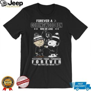 Charlie Brown and Snoopy Forever A Collingwood Magpies Fan T Shirt Charlie Brown and Snoopy Forever A Collingwood Magpies Fan T Shirt