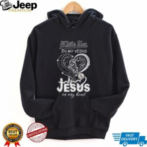 Chicago White Sox In My Veins Jesus In My Heart Heartbeat T Shirt