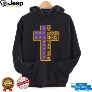 Christian Faith Phil 413 Lakers Purple and Gold Cross Graphic Tee