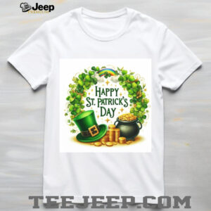 Classic St. Patrick’s Day Wreath with Pot of Gold and Rainbow T Shirt Classic St. Patrick’s Day Wreath with Pot of Gold and Rainbow T Shirt