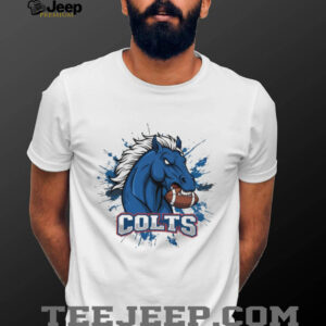 Colts Football Horse Head Splatter Style T Shirt