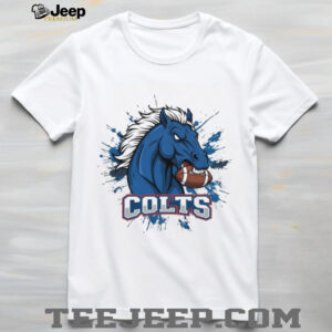 Colts Football Horse Head Splatter Style T Shirt