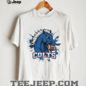 Colts Football Horse Head Splatter Style T Shirt