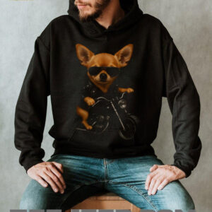Cool Chihuahua on Motorcycle Leather Jacket Biker Dog T Shirt Cool Chihuahua on Motorcycle Leather Jacket Biker Dog T Shirt