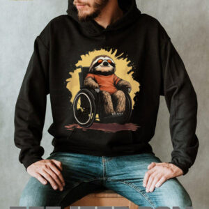Cool Sloth in Wheelchair with Sunglasses Graphic T Shirt Cool Sloth in Wheelchair with Sunglasses Graphic T Shirt