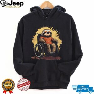 Cool Sloth in Wheelchair with Sunglasses Graphic T Shirt