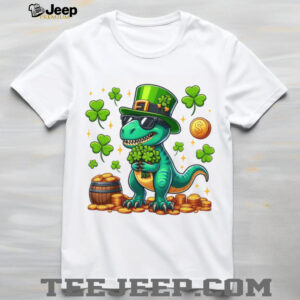 Cool St. Patrick’s Day T Rex Dinosaur with Sunglasses & Pot of Gold T Shirt Cool St. Patrick’s Day T Rex Dinosaur with Sunglasses & Pot of Gold T Shirt