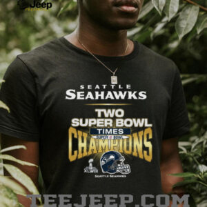 Custom Seattle Seahawks Two Times Super Bowl Champions Banner Graphic Custom Seattle Seahawks Two Times Super Bowl Champions Banner Graphic